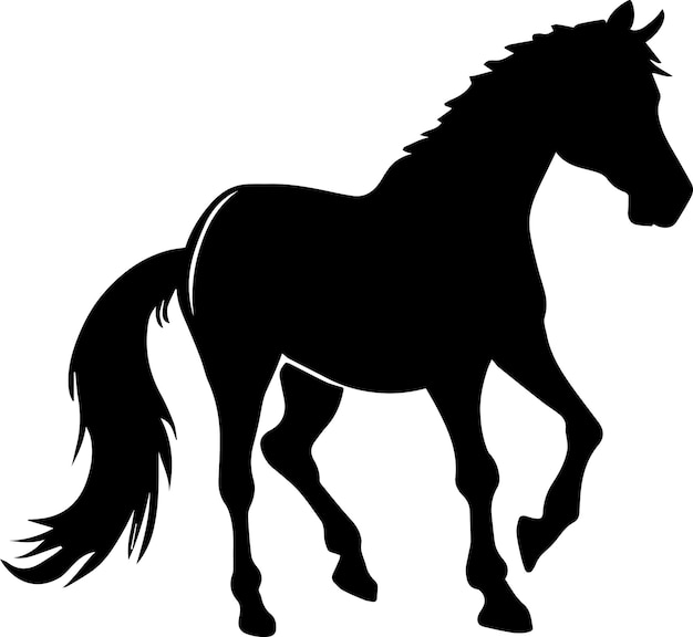 Vektor vektor-silhouette-illustration des pferdes schwarze farbe