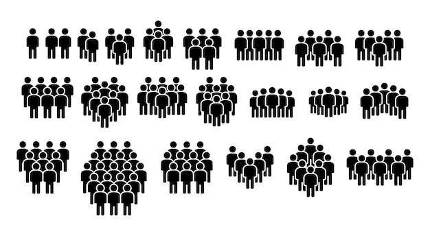 Vektor-Silhouette-Piktogramm Menschen Bevölkerungssatz