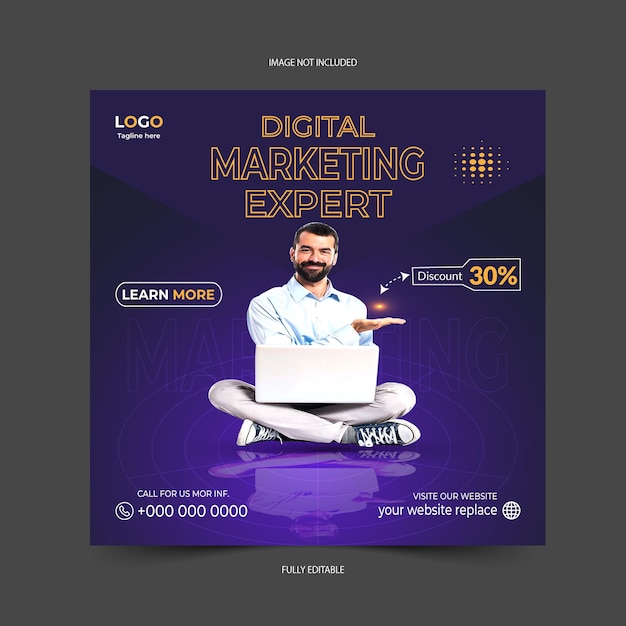 Vektor Social Media Agentur für digitales Marketing und Werbevorlage