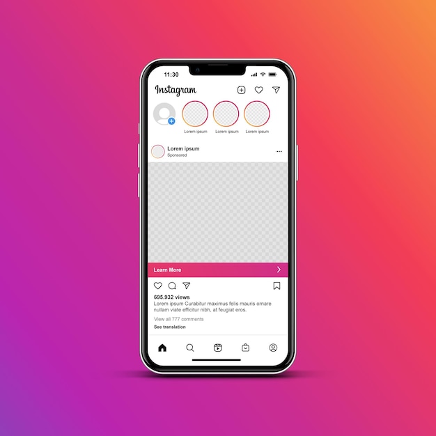 Vektor-social-media-instagram-mockup-beitragsvorlage