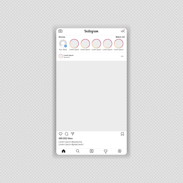 Vektor-Social-Media-Instagram-Mockup-Beitragsvorlage