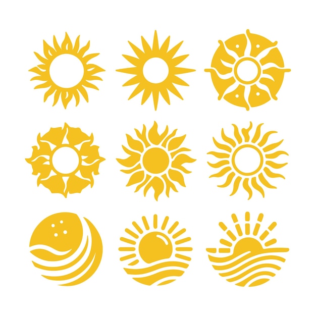 Vektor-Sonnenuntergang-Silhouette auf weißem Hintergrund