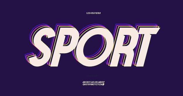 Vektor-Sportschriftart 3D-Fettstil Trendige Schriftart moderne Typografie für T-Shirt-Spiel