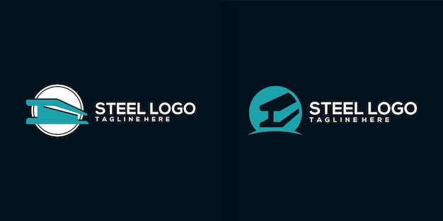 Vektor vektor-stahl-logo-design mit stahlträger-symbolen