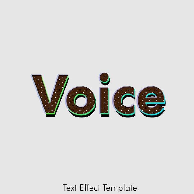 Vektor-stimme-text-effekt tempel-schwarz-stil-texteffekt