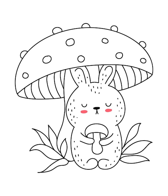 Vektor Strichzeichnung niedlichen Bären mit Regenbogen Doodle Illustration