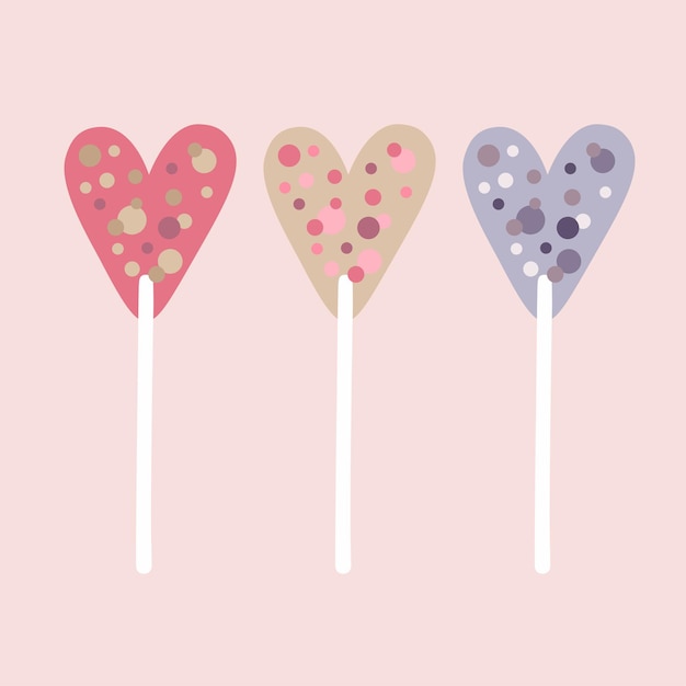Vektor süße illustration mit valentinsgrußherzlutschern