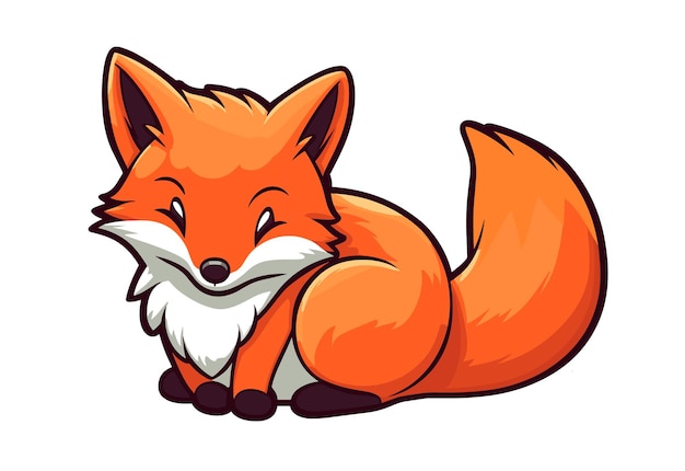 Vektor süßer fuchs mit zärtlichem ausdruck cartoon-vektor-icon flache isolierte tierillustration