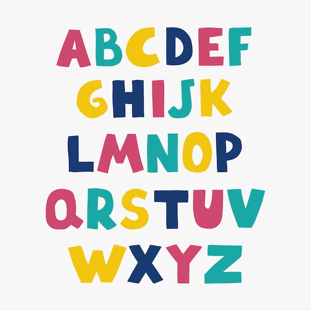 Vektor süßes buntes alphabet für kinder kann als elemente für ihr design verwendet werden