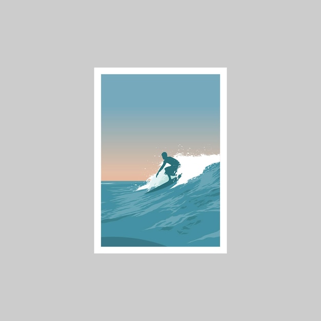 Vektor-surf-mann-plakat surfen illustration