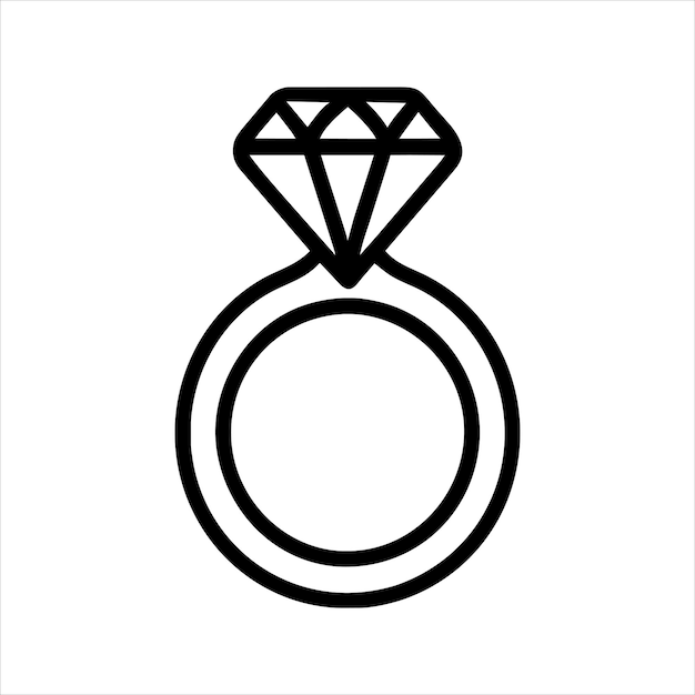 Vektor-symbol diamant verlobungsring symbol verlobung ehe und hochzeit