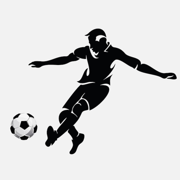 Vektor-Symbol eines Fußballspielers mit Ball