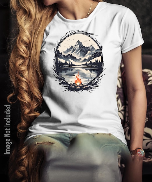 Vektor-T-Shirt mit Tintenmalerei T-Shirt-Design T-shirt mit Sonnenuntergang und Palmen lebendige Farben