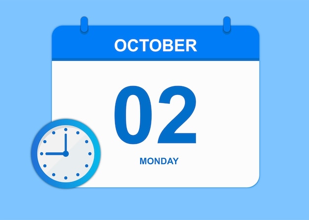 Vektor Tag Kalender Monat Oktober