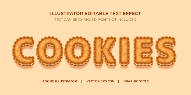 Vektor-texteffekt-illustrator-grafikstil sandwich cookies