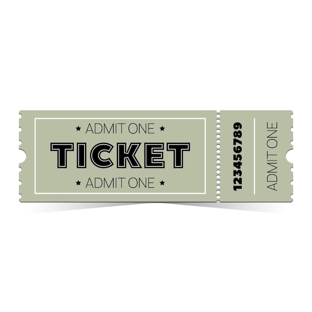 Vektor-Ticket-Vorlage isoliert auf weißem Hintergrund. Kino, Theater, Party, Festival, Zirkus, Carn
