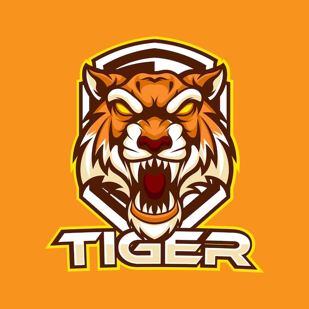 Vektor-tiger-maskottchen-logo für esport- und sportteam