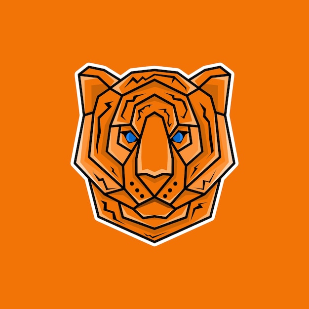 Vektor vektor-tiger-roboter-maskottchen-logo-illustration