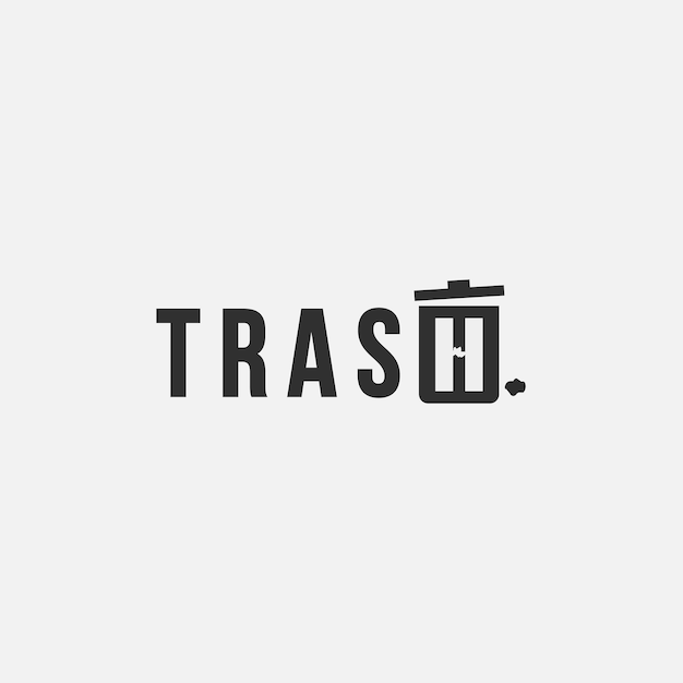 Vektor-trash-minimaltext-logo-design