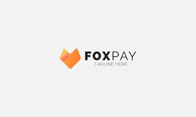 Vektor trendiges minimalistisches rotfuchs-pay-head-logo design im flachen stil