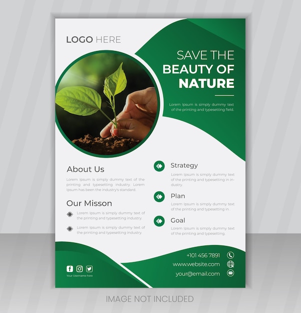 Vektor-Umwelt-Natur-Flyer oder Poster-Design-Vorlage