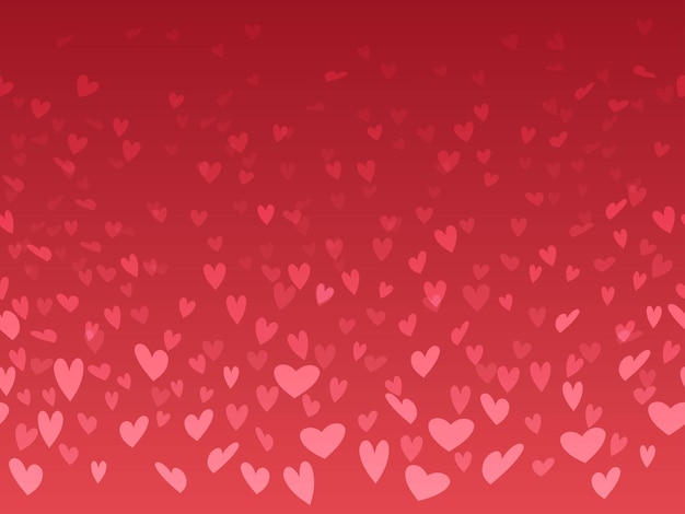 Vektor-valentinstag nahtloser roter hintergrund mit einem herzformmuster horizontal wiederholbar