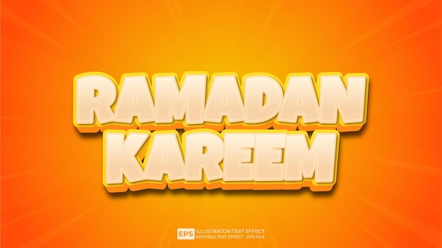 Vektor vektor 3d-text editierbarer texteffekt ramadan kareem