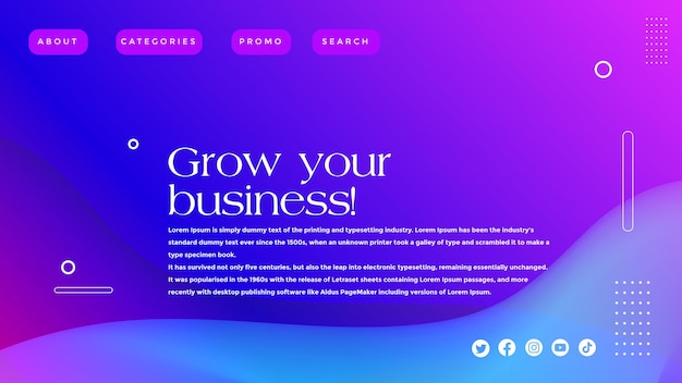 Vektor-Vektor-Gradienten-abstraktes Landing-Page-Design