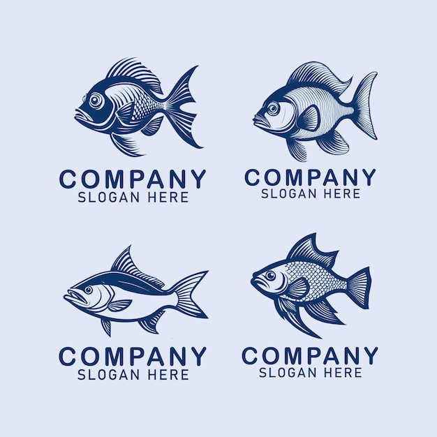 Vektor-vektorgrafik der abstrakten fisch-logo-design-vorlage