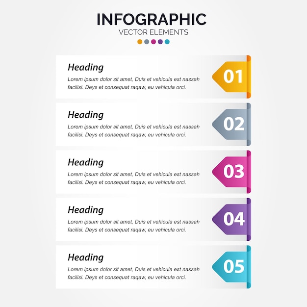 Vektor vertikales infografik-design mit dünner linie mit symbolen und 5 optionen oder schritten vertikale infografik für geschäftskonzept kann für das workflow-layout von präsentationen verwendet werden