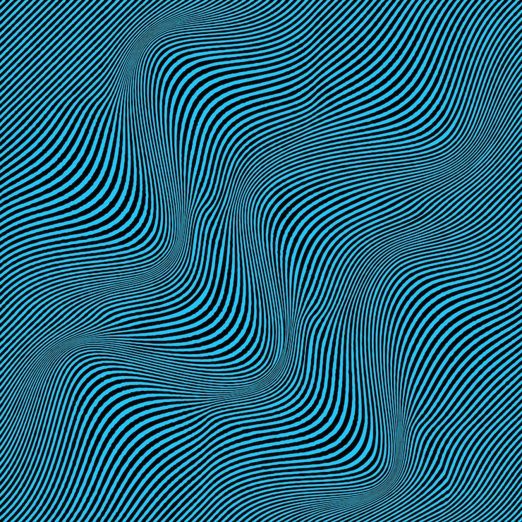 Vektor vektor verzerrte linien abstrakter hintergrund. verdrehte streifen optische täuschung. moiré-wellen