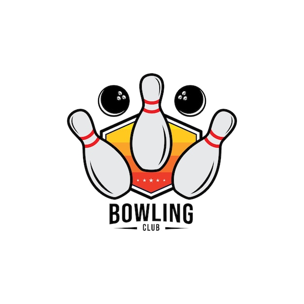 Vektor vintage monochrome bowling-logo, symbol, symbol. bowlingkugel.