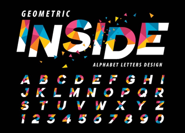 Vektor von geometrischen alphabet-buchstaben, bunter dreieck-buchstabe