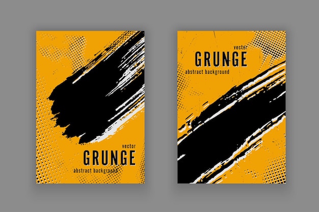 Vektor-vorlage-cover-grunge-textur mit überlagerung abstrakte poster-grunge-brush-clipping-maske