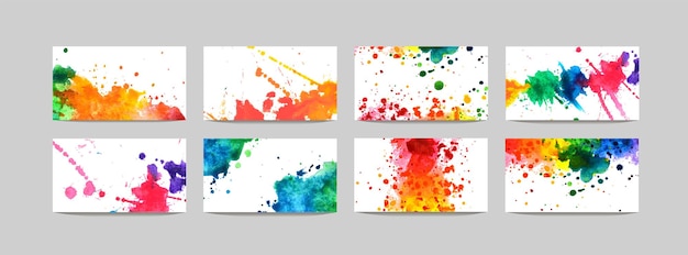Vektor-Vorlage mit Regenbogen-Aquarellspritzer für Design Postkarten-Social-Media-Banner