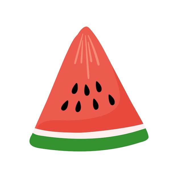 Vektor-Wassermelonenscheiben-Symbol Sommerfrucht-Illustration isoliert auf weißem Hintergrund