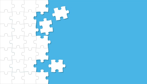 Vektor, Weiß, Puzzle, Hintergrund, Mit, A, Text, Raum, Auf, A, Blau, Hintergrund