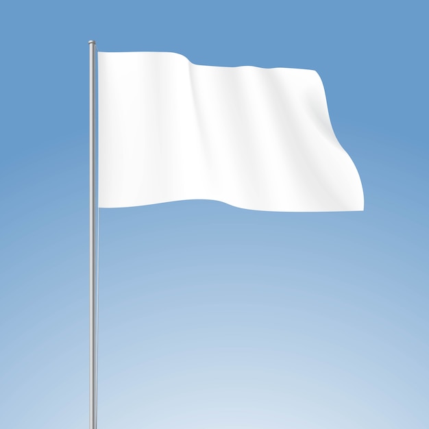 Vektor weiße leere flagge lokalisiert auf hintergrund