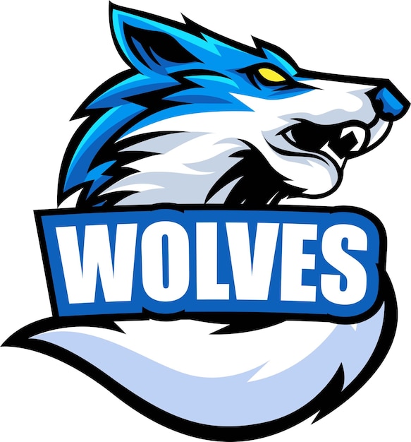 Vektor vektor-wolf-maskottchen-logo-vorlage für sport-logo-team