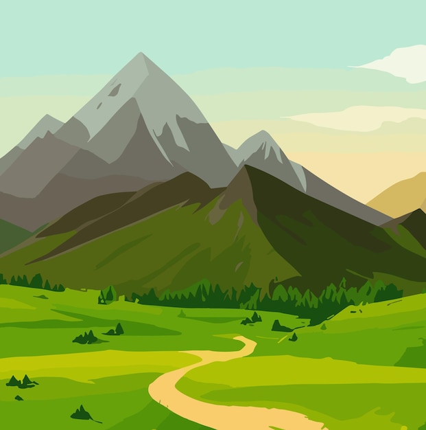Vektor wunderbare Berglandschaft Szene