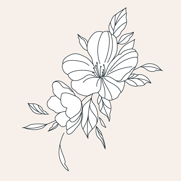 Vektor Zeichnung Blumen florale Komposition handgezeichnete Illustration