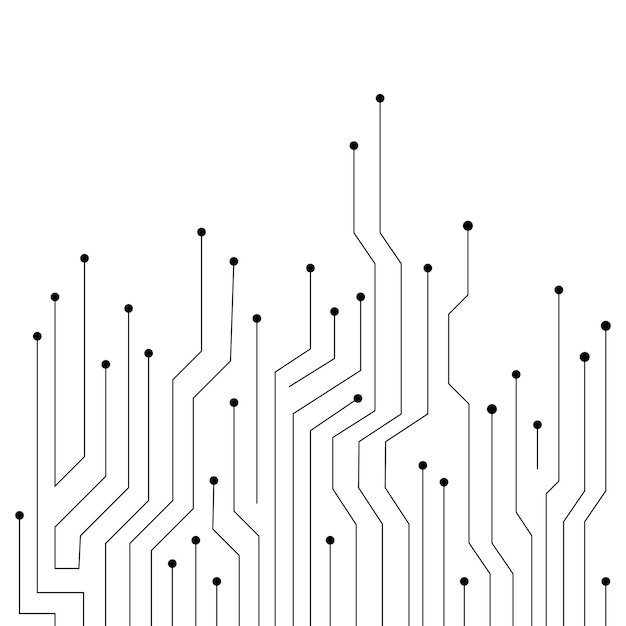 Vektorabstrakt digitaler Hintergrund mit Technologie Leiterplatten Textur elektronische Motherboard