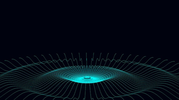 Vektorabstrakte digitale Cyberspace mit beweglichen Partikeln Cybersicherheitsdatenbank Matrix-Technologie-Dekoder Futuristischer Hitech-Hintergrund mit blauen Punkten Hochgeschwindigkeits-Big Data