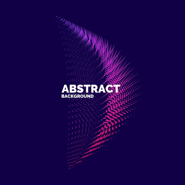 Vektorabstrakter Hintergrund mit dynamischen Wellen, Linien und Partikeln. Illustration passend zum Design