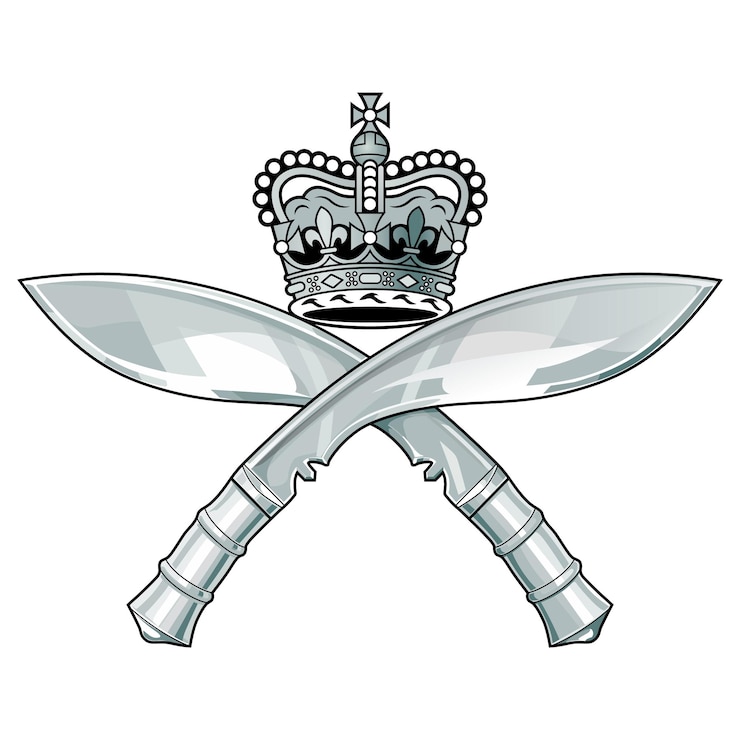 Vektor vektorabzeichen und emblem der royal gurkha rifles. die britische armee