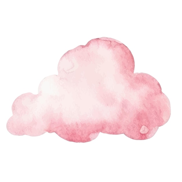 Vektoraquarell gemalte Wolke. Handgezeichnete Designelemente isoliert auf weißem Hintergrund