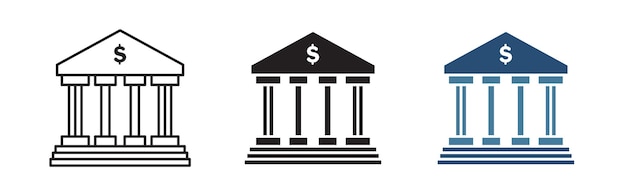Vektorbank-Symbol in mehreren Banksymbolen