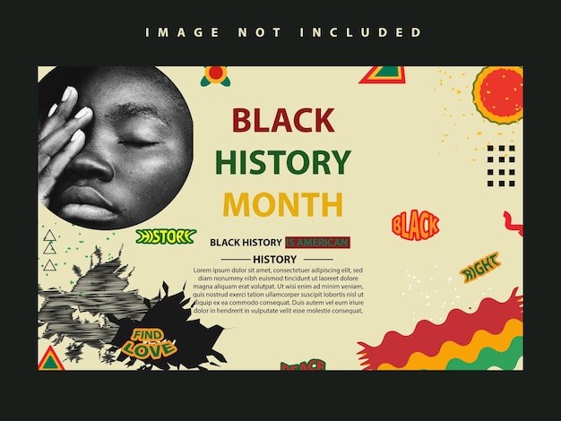 Vektorbanner oder flyer-vorlage zum gedenken und feiern des monats der schwarzen geschichte, amerika afrika
