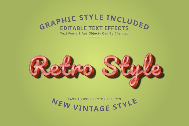 Vektor vektorbearbeitbarer klassischer textstil vintage-retro-alter-stil mit grafischem stil