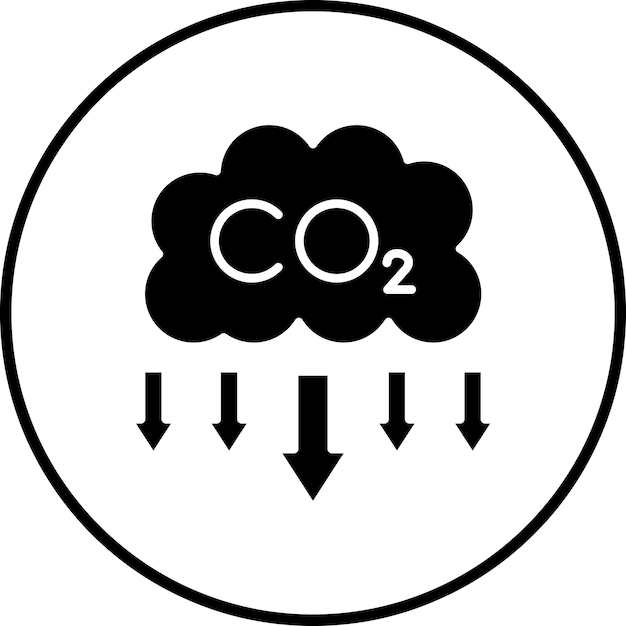 Vektor vektorbild des kohlenstoffemissions-symbols kann für die wirtschaft verwendet werden